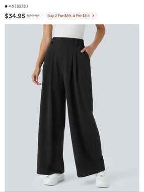 Halara Viral Waffle Slacks Black